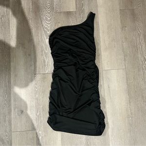 Black MIDI One Shoulder Dress